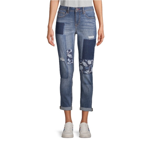 EV1 Denim - EV1 Alex Relaxed Floral Patchwork Jeans Womens